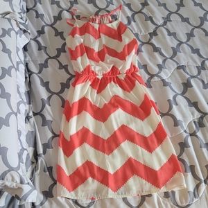 Pink Owl chevron dress